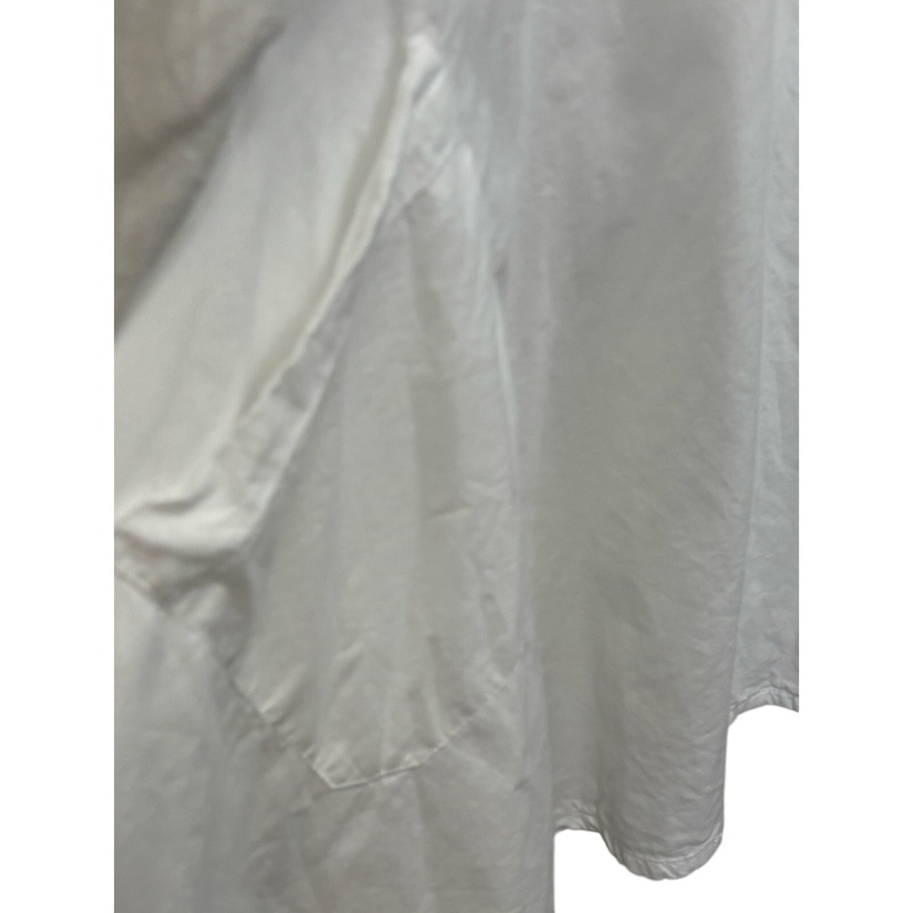 Tulip Oversized Artsy Made in India White Cotton Shirt Dress Pockets Size M - Picture 5 of 7